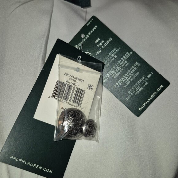 NWT Ralph Lauren White Silver Shimmer Linen Blazer Sz 6 - Picture 8 of 11